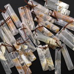 Translucent Ocean Jasper Earring Pair Matched Rectangle Gemstone Beads