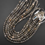 AAA Translucent Natural Black Moonstone 6mm 8mm Round Beads 15.5" Strand