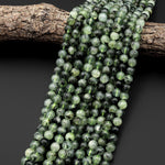 Natural Prehnite 4mm 6mm 8mm 10mm Smooth Round Beads Green Tourmaline Rutile 15.5" Strand