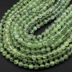 AAA Natural Green Prehnite 6mm 8mm 10mm Smooth Round Beads 15.5" Strand