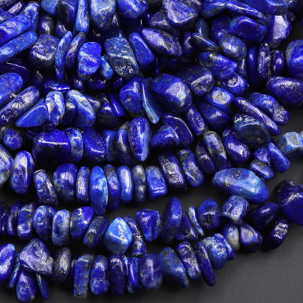 Natural Blue Lapis Freeform Pebble Chip Beads Gemstone 15.5" Strand