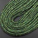 AAA Faceted Natural Green Apatite 4mm Round Beads 15.5" Strand