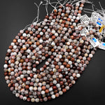 Natural Laguna Lace Agate 6mm 8mm 10mm Round Red Orange Cream Grey Beads From Mexico 15.5" Strand