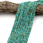 AAA Genuine Real Natural Blue Green Turquoise 2mm 3mm Cube Beads Gemstone 15.5" Strand