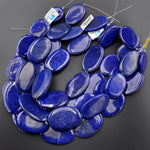 AAA Large Natural Blue Lapis Smooth Oval Nugget Beads 15.5" Strand