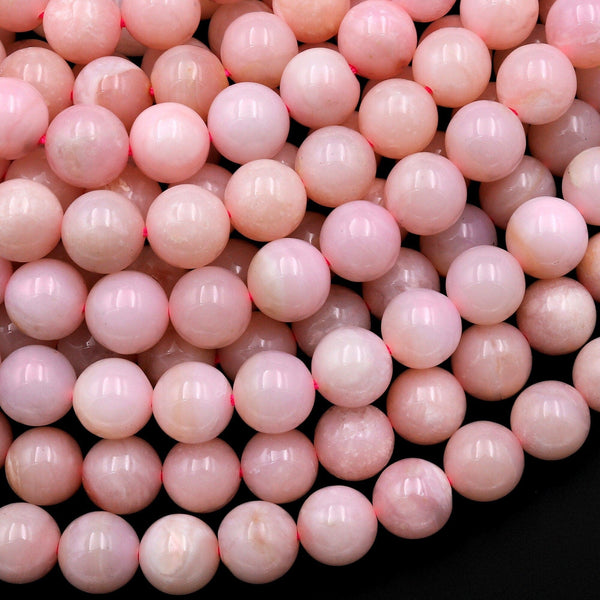AA Natural Peruvian Soft Pink Opal 6mm 8mm 10mm 12mm 14mm Smooth Round Beads Gemstone 15.5" Strand