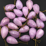 Natural Kunzite Pendant Teardrop Gemstone Focal Bead