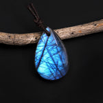 AAA Natural Labradorite Teardrop Pendant Rainbow Blue Green Gold Flashes