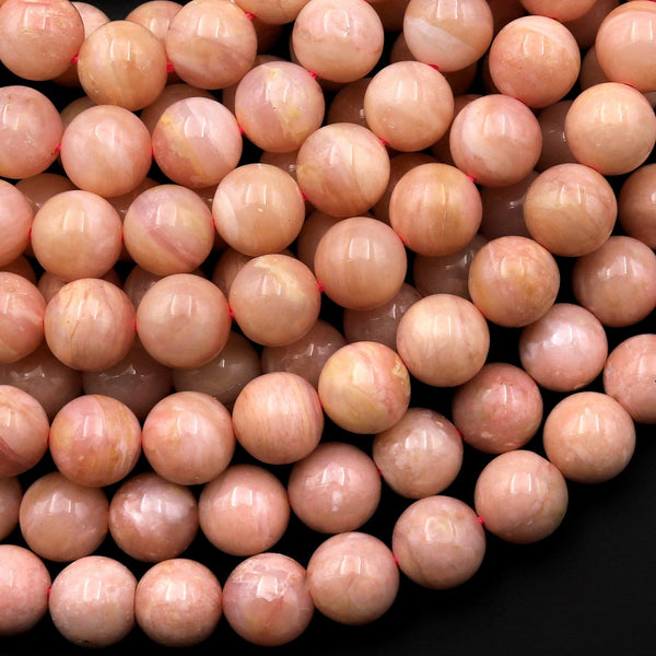 AA Natural Peruvian Peach Pink Opal 6mm 8mm 10mm Smooth Round Beads Gemstone 15.5" Strand