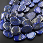 Large Natural Denim Blue Lapis Freeform Nugget Beads 15.5" Strand