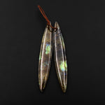 Natural Labradorite Earring Pair Long Marquise Oval Matched Gemstone Beads