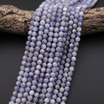 Faceted Natural Iolite Round Beads 6mm 7mm 8mm 10mm 15.5" Strand