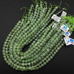 AAA Natural Green Prehnite 6mm 8mm 10mm Smooth Round Beads 15.5" Strand