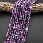 Natural Purple Lepidolite 6mm Smooth Thin Rondelle Beads 15.5" Strand