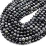 Natural Burmese Black Jade Smotth Round Beads 8mm 10mm 15.5" Strand