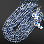 Real Genuine Natural Silvery Blue Kyanite 4mm 5mm 6mm 8mm 10mm 12mm Smooth Round Beads 15.5" Strand