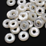 AAA Natural White Mother of Pearl Donut Pendant 15mm