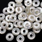 AAA Natural White Mother of Pearl Donut Pendant 15mm