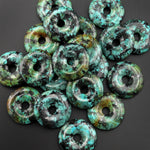 AAA Natural African Turquoise Donut Pendant 30mm