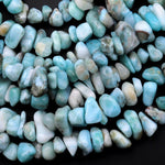 Natural Blue Larimar Freeform Chip Nugget Pebble Beads 15.5" Strand
