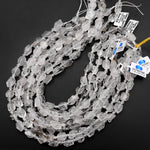 Natural Tibetan Quartz Beads Double Terminated Points Real Natural Crystal 15.5" Strand