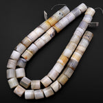 Natural Montana Agate Beads Large Smooth Cylinder Tube 15.5" Strand