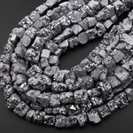 Sparkling Bright Silver Agate Druzy Drusy Beads Freeform Square Shape 15.5" Strand