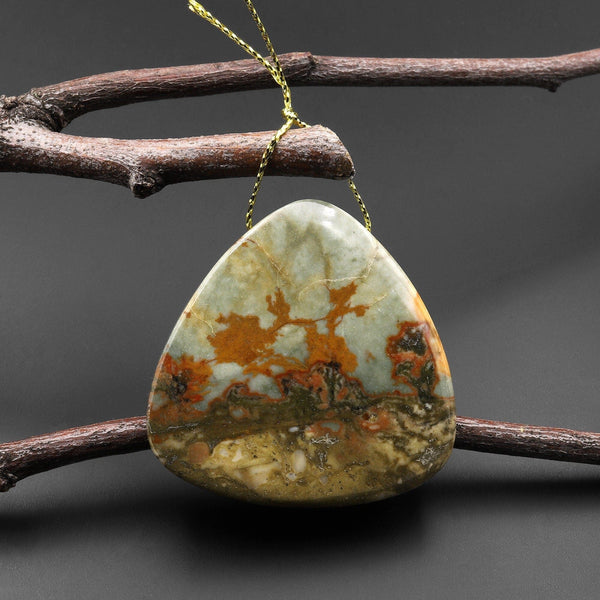 Natural Owyhee Picture Jasper Trianble Pendant Side Drilled A4