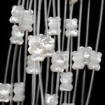 AAA Iridescent Carved Natural White Mother of Pearl Shell Cute Baby Honey Bear Beads Choose from 5pcs, 10pcs