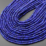 AAA Natural Blue Lapis Lazuli Beads Smooth Rondelle Beads 4mm 15.5" Strand