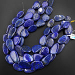 AAA Large Natural Blue Lapis Freeform Nugget Beads 15.5" Strand