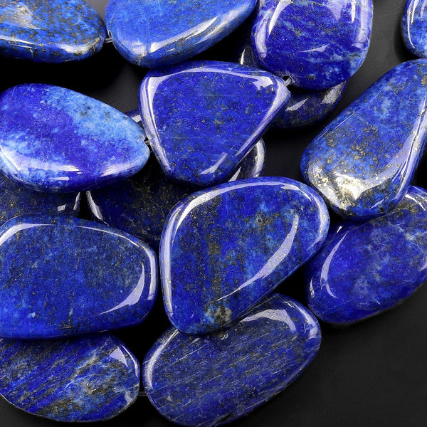 AAA Large Natural Blue Lapis Freeform Nugget Beads 15.5" Strand