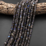 Faceted Labradorite Rondelle Beads 6mm 15.5" Strand