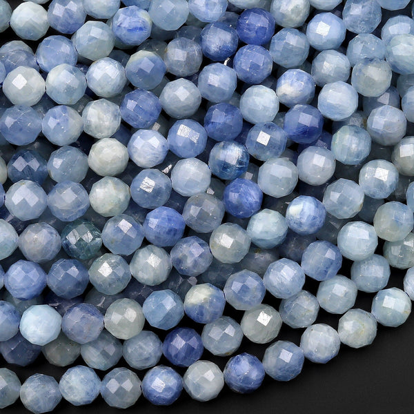 16 Strand Blue Kyanite 8mm Round Beads – Natural Stone – LQ Gemworks