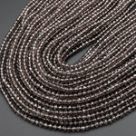 Faceted Natural Ice Obsidian Round Beads 2mm 3mm 4mm Gemstone 15.5" Strand