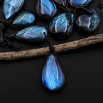 AAA Natural Blue Labradorite Teardrop Pendant