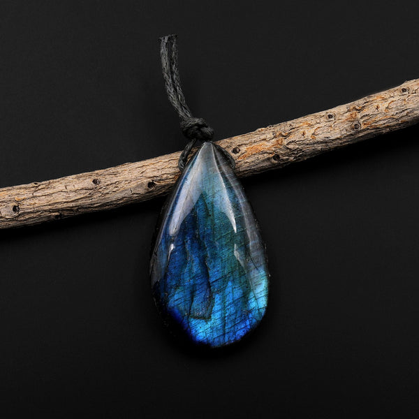 AAA Natural Blue Labradorite Teardrop Pendant A4