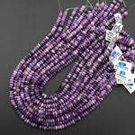 Natural Purple Lepidolite 6mm Smooth Thin Rondelle Beads 15.5" Strand