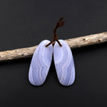 Natural Blue Lace Agate Earring Pair Gemstone Matched Feeform Drop Beads