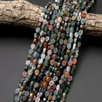 Natural Indian Agate Hand Carved Fall Leaf Gemstone Beads 15.5" Strand