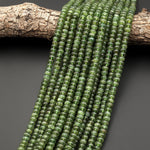AAA Rare Natural Green Garnet Smooth Rondelle Beads 5mm 6mm 7mm 8mm 15.5" Strand