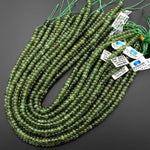 AAA Rare Natural Green Garnet Smooth Rondelle Beads 5mm 6mm 7mm 8mm 15.5" Strand