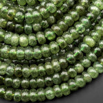 AAA Rare Natural Green Garnet Smooth Rondelle Beads 5mm 6mm 7mm 8mm 15.5" Strand