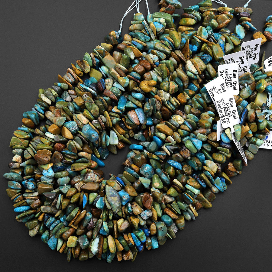 Large Natural Peruvian Blue Opal Freeform Chip Pebble Nugget Beads Gem ...