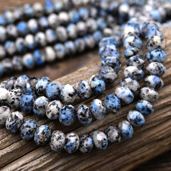 Faceted K2 Jasper Granite 6x4mm 8x5mm Rondelle Beads