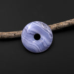 AAA+ Natural Blue Lace Agate Donut Pendant 30mm