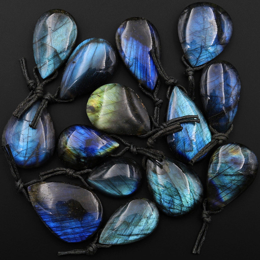 AAA Natural Blue Labradorite Teardrop Pendant