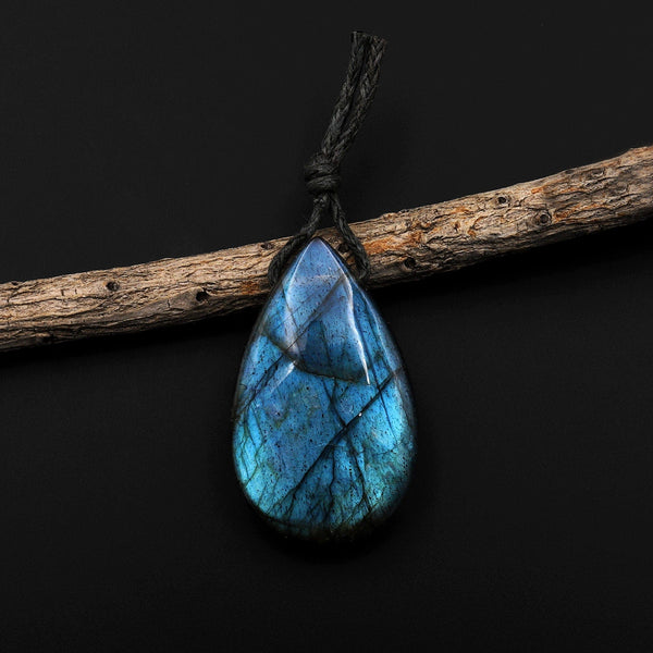 AAA Natural Blue Labradorite Teardrop Pendant A2