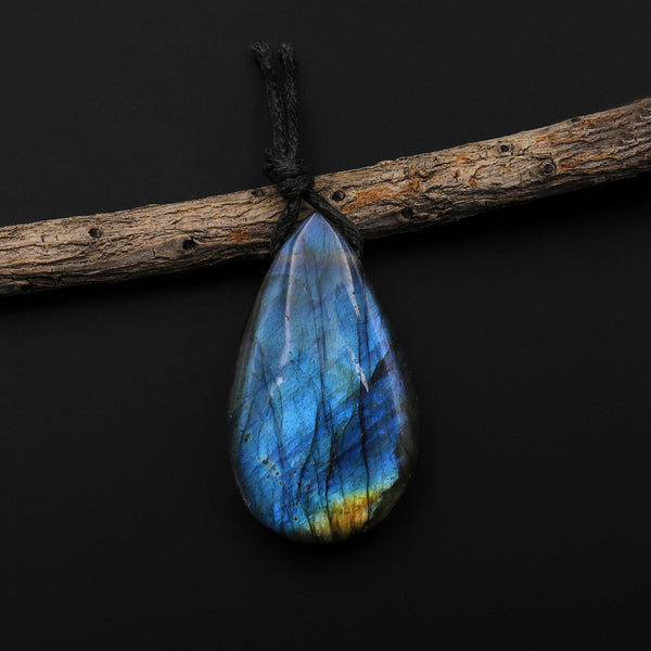 AAA Natural Blue Labradorite Teardrop Pendant A3