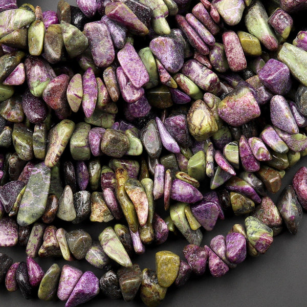 Natural Atlantisite Stichtite Beads Freeform Chip Nugget Beads 15.5" Strand